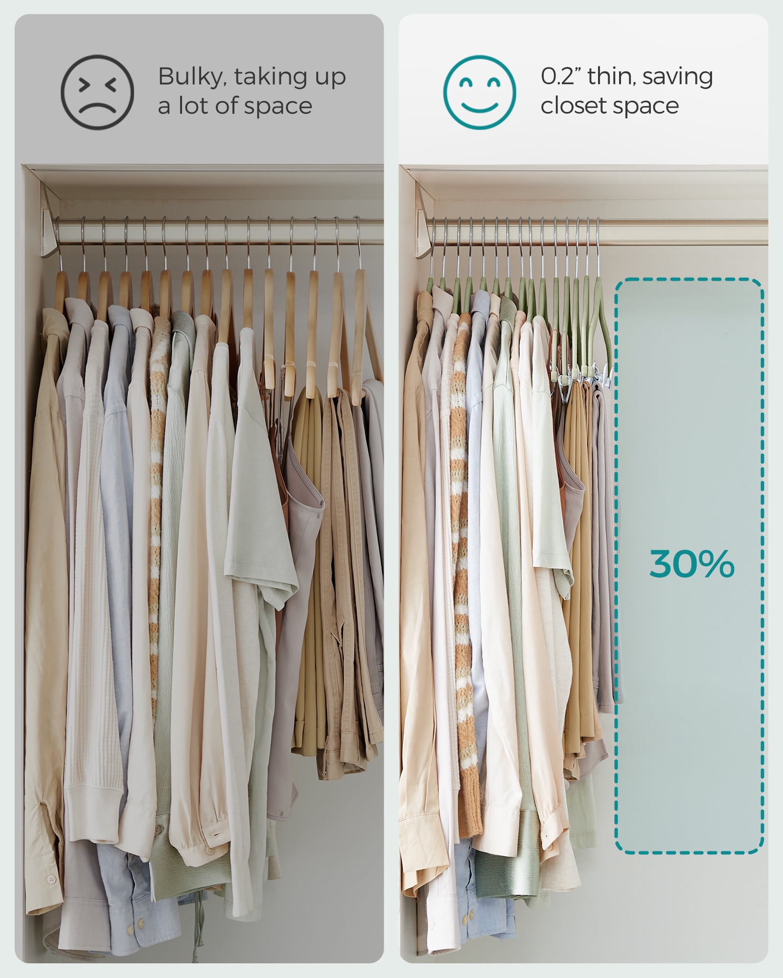 30 Packs Velvet Hangers Skirt Pants Hangers with Adjustable Clips Non Slip Space Saving Clothes Hangers for Skirts Pant Pale Green