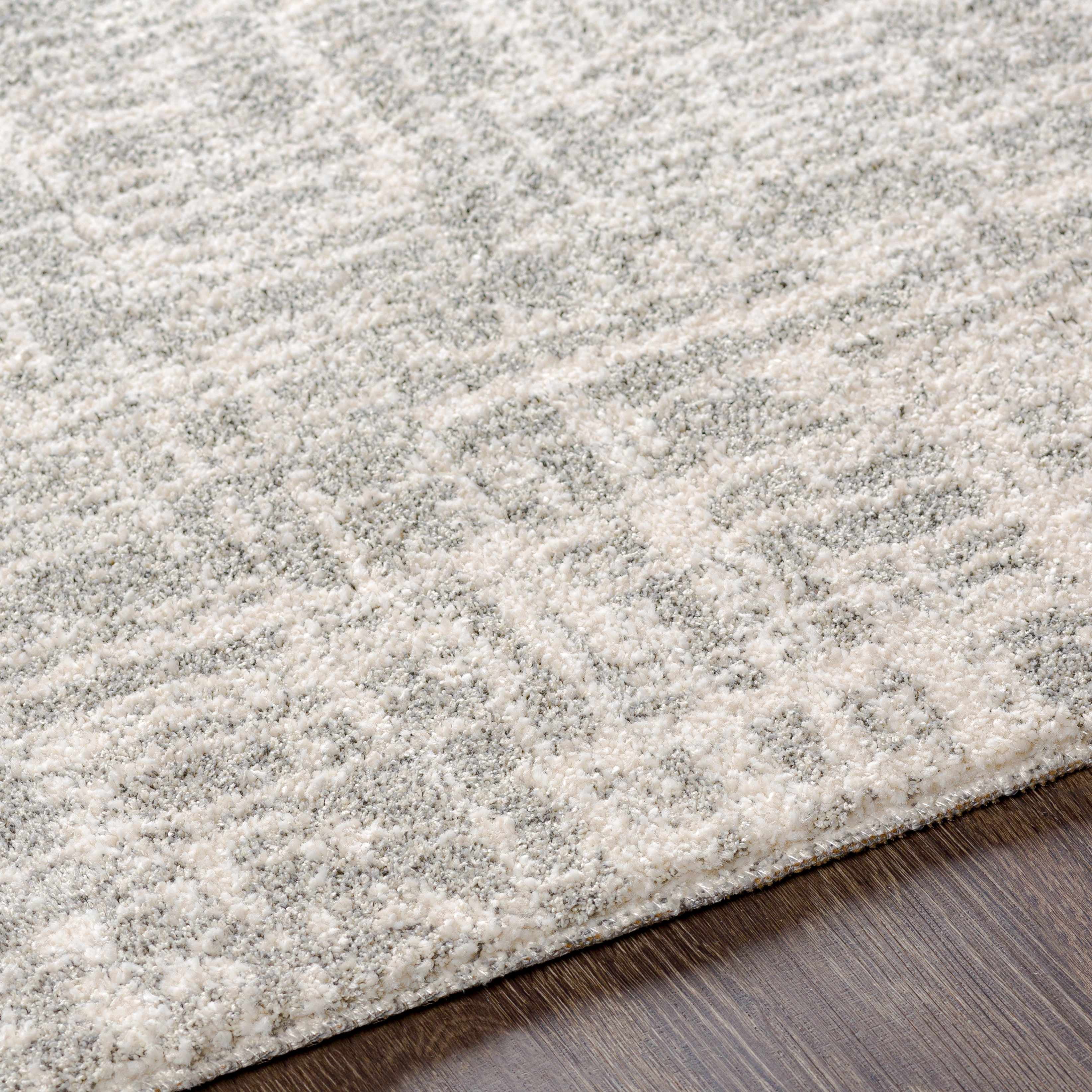 Hauteloom Cowbridge Living Room, Bedroom Area Rug - Contemporary - High Pile - Charcoal, Cream, Peach - 2' x 3'