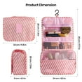 thumbnail image 2 of AVOXEZOR Portable Travel Toiletry Bag Travel Home Organizer Carry Cosmetic Makeup Bag, Wash Organizer Storage Handbag Pouch Bag, Pink Stripe, 2 of 7