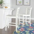 thumbnail image 3 of Linon Asher 24.25" Wood Farmhouse Counter Stool with X Back Plank Seat in White, 3 of 11