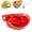 Red, variant on Soup And Side Bowl Plate Ceramic, Chip And Dip Divided Bowls,Retro style Soup Bowl With Cracker Holder,Heat-Resistant Fan Shape Ceramic Split Cereal.