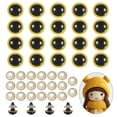 thumbnail image 1 of Ojos de seguridad Uxcell de 14mm, 20 piezas de ojos de seguridad realistas para muñecas de ganchillo con arandelas para accesorios de decoración de muñecas, Halloween, Amarillo, 1 of 6
