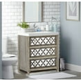 thumbnail image 3 of Quatrefoil Wooden Storage Cabinet with 3 Drawers, Brown and Silver- Saltoro Sherpi, 3 of 5