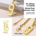 thumbnail image 6 of KeyStyle 18K Gold Plated Number Chain Necklaces for Athletes Men Women Sports Number Necklace Jewelry Father's Day Valentine Gifts, 6 of 10
