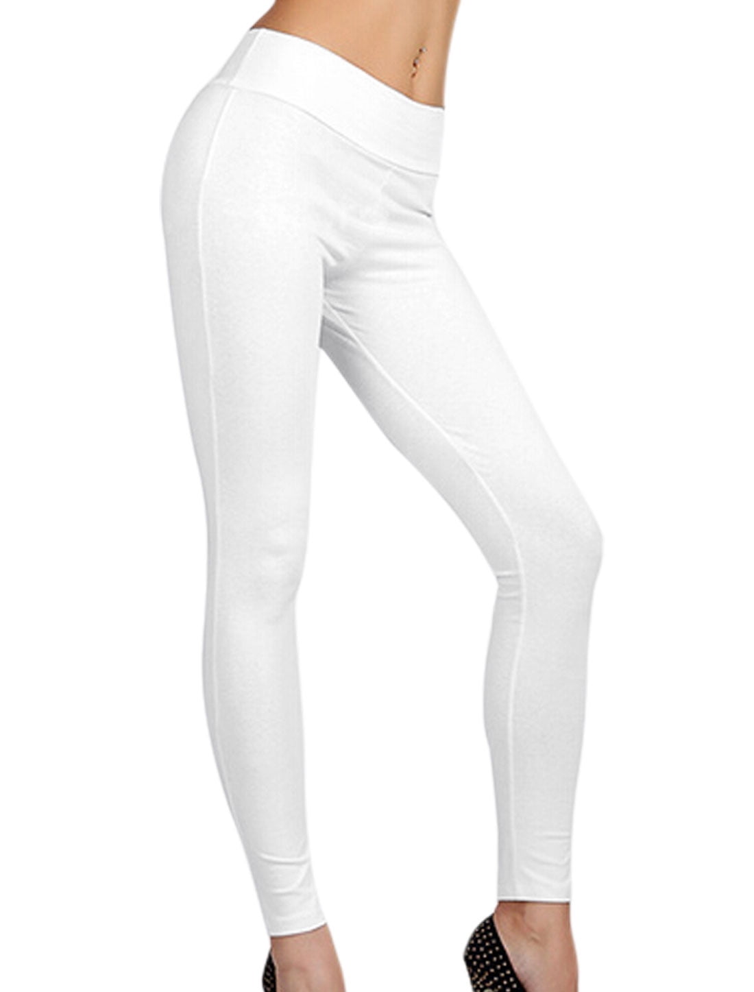 Women Natural Waist Zip Up Back Casual Leggings White XL Walmart Canada
