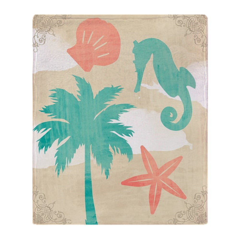 CafePress Nautical Beach Themed Soft Fleece Throw Blanket, 50"x60