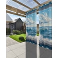 thumbnail image 3 of Outdoor Curtains for Patio, Blue Sky Ocean Waterproof Blackout Outside Curtain for Porch/Pergola/Gazebo, Coastal Sea Waves Summer Window Scenery Thermal Insulated Drapes, 1 Panel, 54 x 95 Inch, 3 of 8