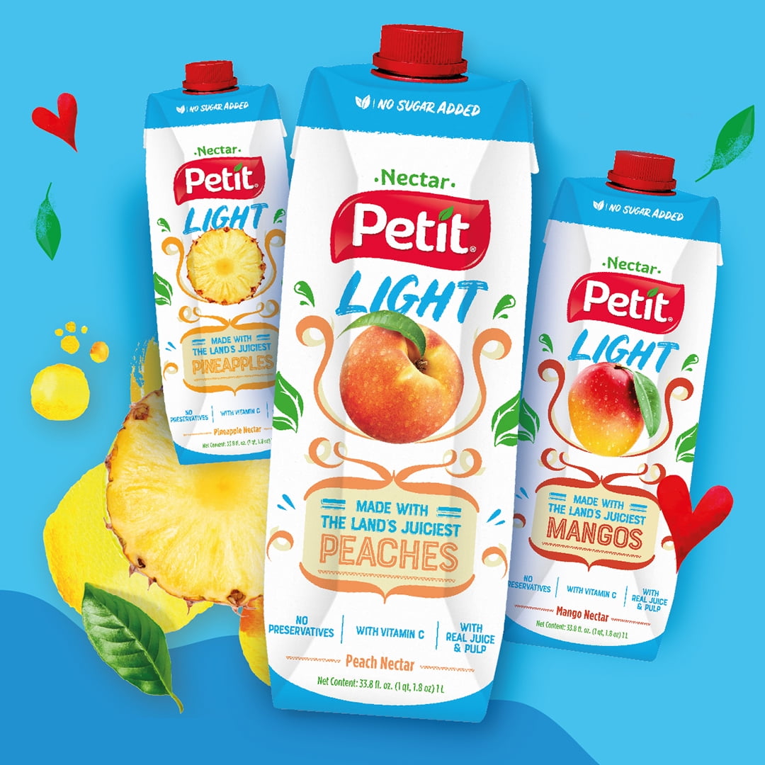 Petit Light Pineapple Nectar Juice, 33.8 fl. oz., Nectar Juice, Creamy Texture