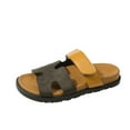 thumbnail image 1 of One-word Color Matching Plus Size Casual All-match Thick Bottom Velcro Fashion Beach Sandals And Slippers-sebneei, 1 of 4