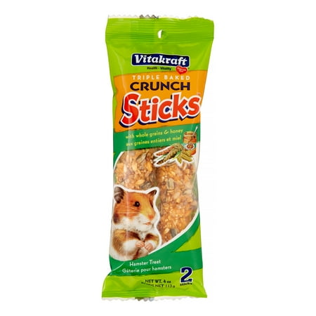 Hamster Honey Sticks - Vitakraft Crunch Sticks Honey Dry Small Animal Treat, 2 Ct