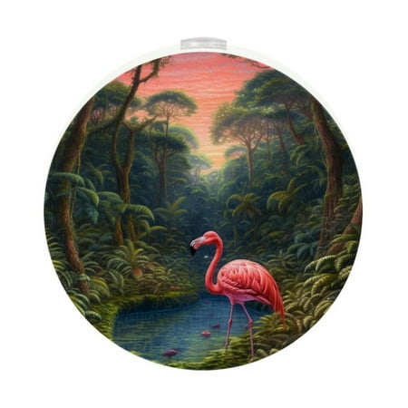 

Flamingo LED Circular Night Light - 2 Pack Induction Light Control ABS Material Wall Light