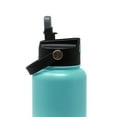 thumbnail image 2 of 32oz Teal and Blue Ombre Stainless Steel Bottle with Flip Straw Lid, by Athletic Works, 2 of 6