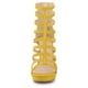 thumbnail image 2 of Sandalias de Tacón En Forma de Jaula Plataforma Tacón de Aguja para Mujeres Allegra K Amarillo 40, 2 of 6