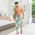 thumbnail image 2 of Men's Pajama Pants with Pockets Sleepwear Lounge Pants Stretch Casual Palm Tree Pineapple Turtle, 2 of 6