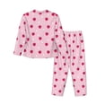 thumbnail image 2 of Goofa Strawberry And Heart Printed Women’s 2 Piece Pajama Set Super,Pajamas Women's Long Sleeve Sleepwear Soft Button Down Loungewear Pjs Lounge Set Nightwear-Large, 2 of 9