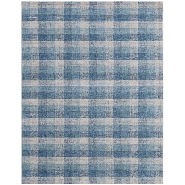 Amer Rug TRA110810 Tartan Hand-Tufted Area Rug, Blue - 8 x 10 ft.