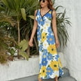 thumbnail image 3 of Floral Colorful Flower Sleeveless Dress Woman Fashion Long Dresses Women's Summer Suit Dress 2025, 3 of 7