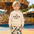thumbnail image 2 of KEXE Baby Boys' Clothing Sets Toddler Big Little Brother Construction Truck Print Crew Sweatshirt Vehicle Jogger Pants Set(3-4 Years,Beige), 2 of 9