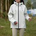 thumbnail image 2 of Tqyyweavej Womens Rain Jackets Waterproof Long Sleeve Lightweight Raincoat Zip Up Coat Outdoor Sportswear Mountaineering Clothes Hooded Drawstring Windbreaker, 2 of 3