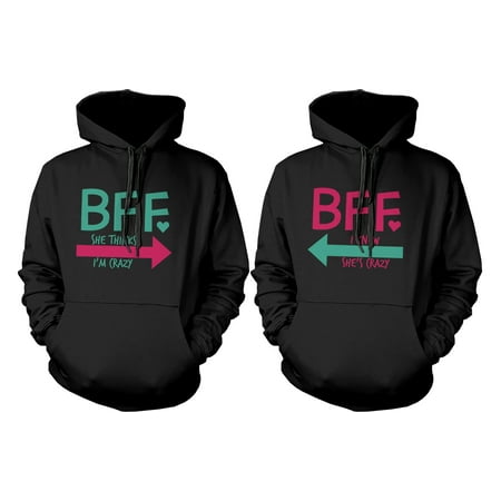Crazy BFF Hoodies for Best Friends Funny Pullover Sweaters Great (Best Friend Hoodies Cheap)