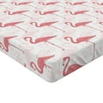 thumbnail image 4 of Ambesonne Tropical Fitted Sheet, Flamingo Drawing Tropical, Twin XL Size, Pale Pink and Eggshell, 4 of 5