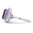 thumbnail image 4 of Sterling Silver Rhodium-plated Amethyst & Diamond Ring, 4 of 5