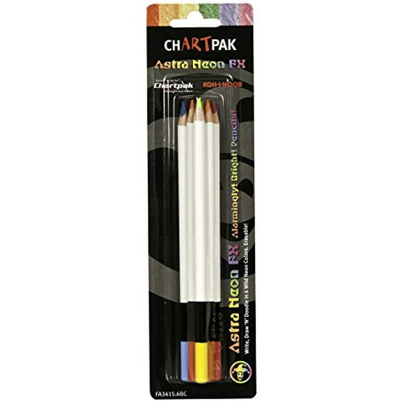 Crayons Koh-I-Noor Astra Néon, 6/Pack, Couleurs Assorties (FA3415.6BC)