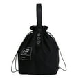 thumbnail image 1 of Canvas Insulation Bag Industrial Style Drawstring Lunch Box Pouch (Black), 1 of 4
