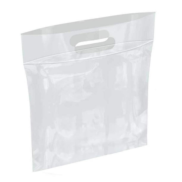 Pack of 500 Die Cut Zip Lock Bags 12 x 12. Clear Polyethylene Handle