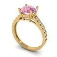 thumbnail image 2 of Clara Pucci 14K Yellow Gold 2.3ct Pink Solitaire with Accents Ring, 2 of 8