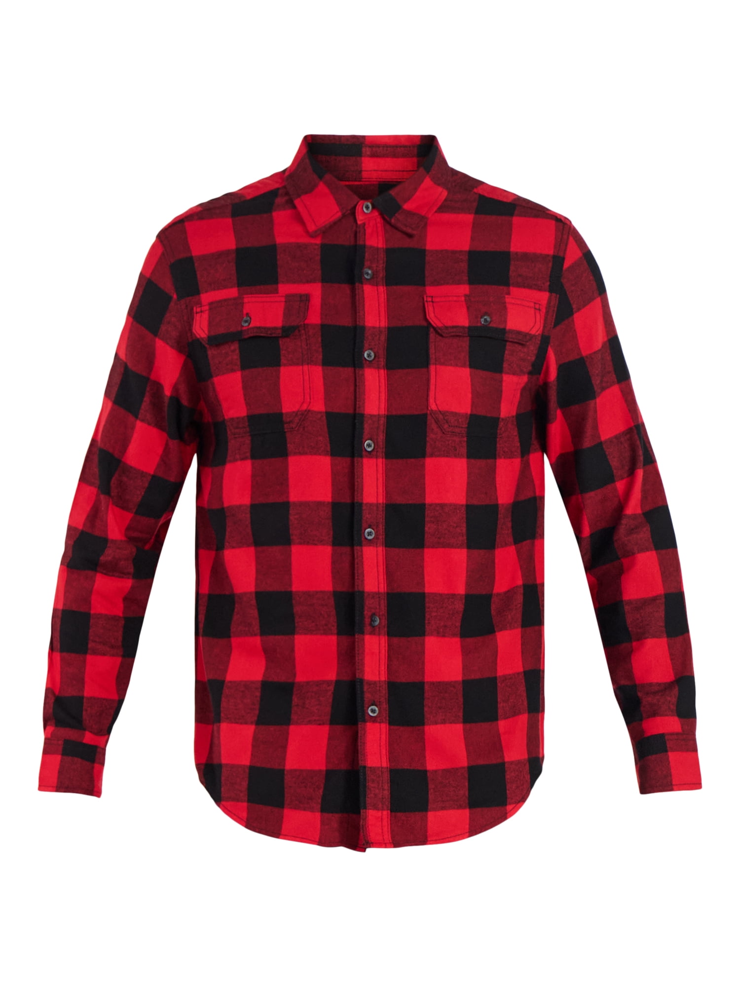 George Men's & Big Men's Relaxed Fit Double Pocket Flannel Shirt, Sizes XS-3XLT