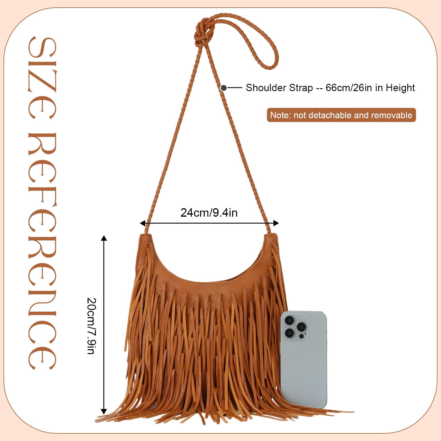 Leather Fringe Bag for Women Boho Crossbody Purse Suede Western Fringe Purse Vintage Hobo Handbags