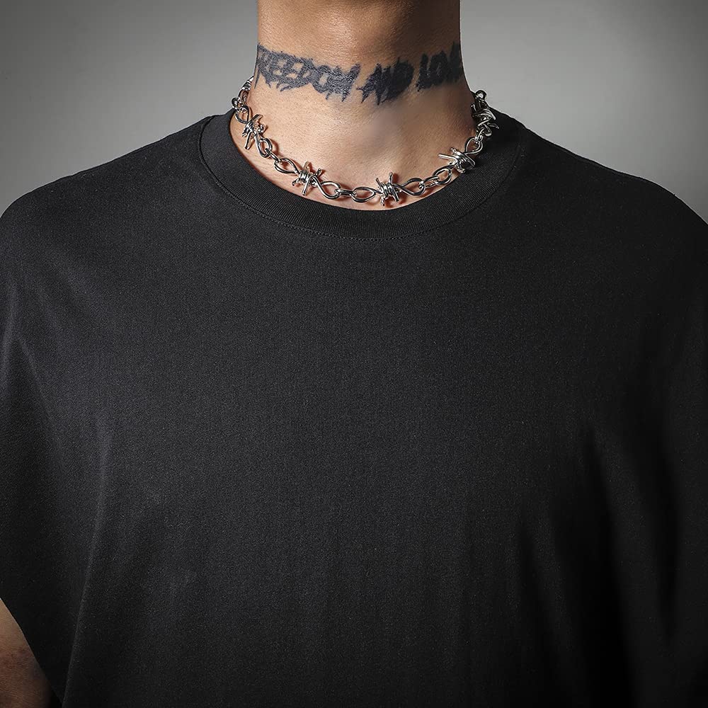 Unisex Gothic Thorns Choker Necklace 