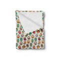 thumbnail image 2 of Owls Soft Flannel Fleece Throw Blanket, Cartoon Style Cheerful Animal with Native Prehistoric Patterns Funny Childish, Cozy Plush for Indoor and Outdoor Use, 50" x 70", Multicolor, by Ambesonne, 2 of 5