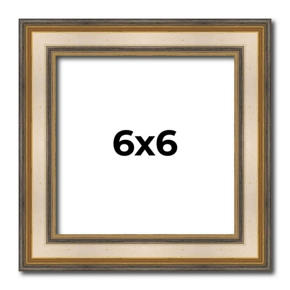 6x6 Frame Silver Solid Wood Picture Frame Width 1.25 Inches | Interior Frame Depth 0.375 Inches |