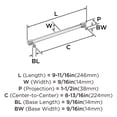thumbnail image 5 of Amerock Farewind 8-13/16 inch (224mm) Center-to-Center Polished Chrome Cabinet Pull, 5 of 6