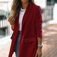 thumbnail image 4 of VEKDONE 2025 Clearance Womens Velvet Blazer Cozy Lightweight Outerwear Retro Buttons Long Sleeve Pokets Jacket Cardigan Coat Party Blazers Red XL, 4 of 5