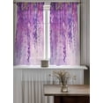 thumbnail image 4 of Purple Botanical Curtains 45 Inch Length,Sheer Curtains for Bedroom Living Room Window Watercolor Spring Floral Oil Painting Elegant Voile Drapes Kitchen Curtains Small Half Window 52"x45" 2 Panels, 4 of 7