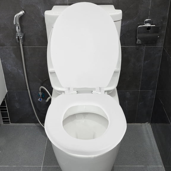 LOLIPPYY 1 Piece White U-Shaped Toilet Seat Cover Easy to Install Bathroom Toilet Bowl Lid