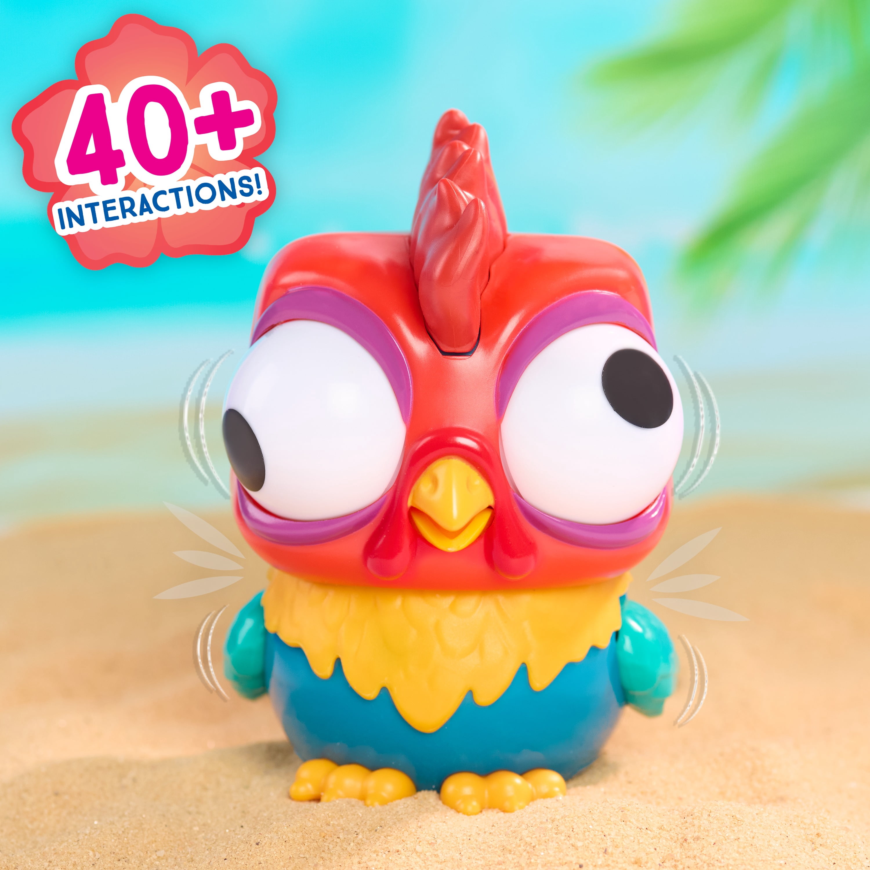 Disney Moana Many Moods Mini Heihei Interactive Toy, 4-Inch Heihei Figure with Sounds, Motion, and 40+ Reactions, Disney Toy by Just Play, Ages 3+