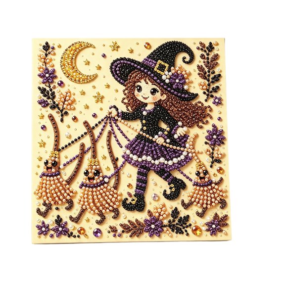 Halloween Pearl Art DIY Kit for Adults,Spooky 3D Diamond Painting Craft,Beginner Friendly Fall Seasonal Wall Art and Home Decor,A
