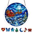 thumbnail image 2 of Aoznliie Christmas Acrylic Puzzle Suncatcher, Stained Glass Style Suncatcher for Window Decor, 7.5 inch Gift for Xmas, Mom, Birthday, Housewarming, 2 of 8