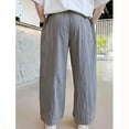 thumbnail image 5 of Atogsazn Children's Boys Wide Leg Cargo Pants Kids Casual Loose Drawstring Pant Baggy Clothes with Pocket Gray 6-7 Years, 5 of 6