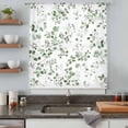 thumbnail image 5 of Botanical Leaf Print Sheer Curtains 96 Inches Long, Spring Emerald Foliage Eucalyptus Light Filering Curtains, Privacy Drapes Simi Floor to Veiling Curtain for Living Room Bedroom Window Treatment, 5 of 9