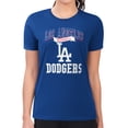thumbnail image 4 of Women's G-III 4Her by Carl Banks Royal Los Angeles Dodgers Super-Slim Fit Lightweight Team Logo Graphic T-Shirt, 4 of 5