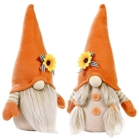 Holzlrgus 2Pcs Fall Gnomes Plush Thanksgiving Decorations Handmade Swedish Tomte Doll Mr and Mrs Scandinavian Gnomes Autumn Plush Gnome Decor Thanksgiving Day Gift Table Ornaments