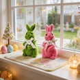 thumbnail image 5 of Easter Simulation Rabbits, Easter Bunny Ornaments, Pink Plush Rabbit Figurines for Easter Decor, Gifts and Holiday Handicrafts, 5 of 9