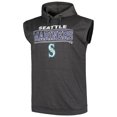 thumbnail image 2 of Men's Profile Heather Charcoal Seattle Mariners Big & Tall Muscle Sleeveless Pullover Hoodie, 2 of 3
