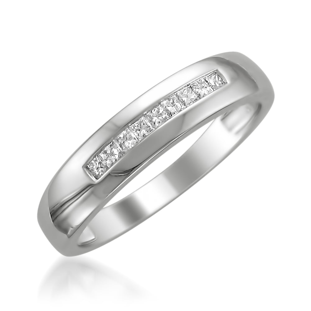 1/4 Carat T.W. Princess cut Diamond Platinum Men's Wedding Band