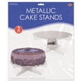 thumbnail image 2 of Beistle 53785-S 12.5 in. Dia. Metallic Cake Stands, Silver - Pack of 12, 2 of 3